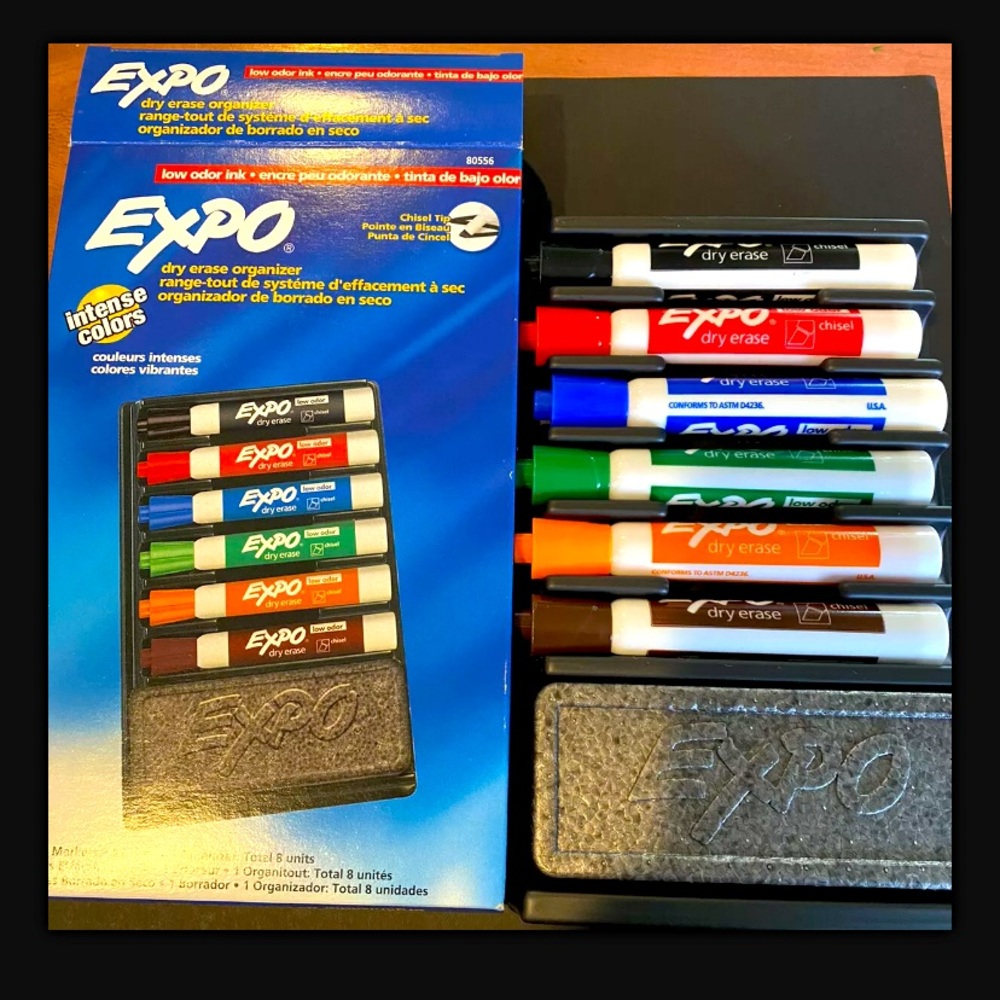 EXPO Dry Erase Marker and Organizer Kit, 6 Assorted Colors- Office Supplies NWT